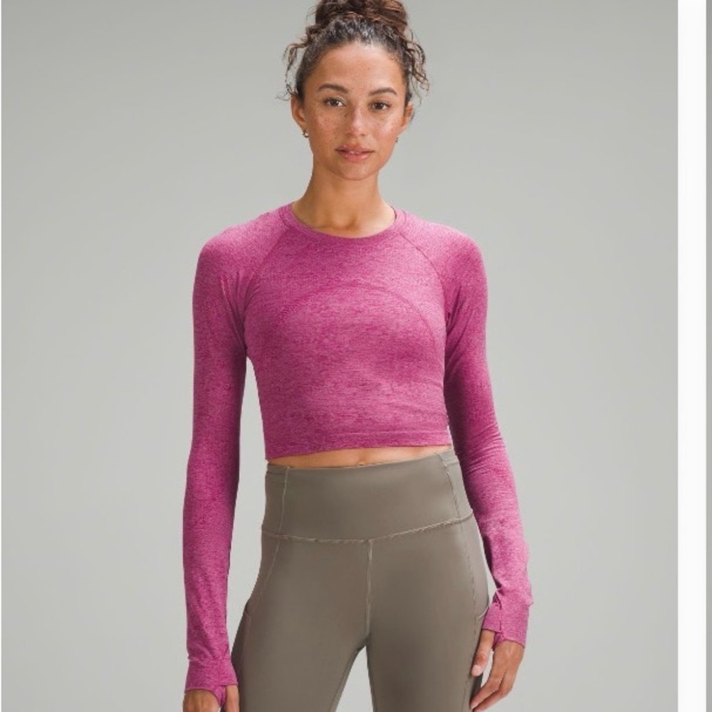 lululemon athletica Magenta Long Sleeve Crop Top